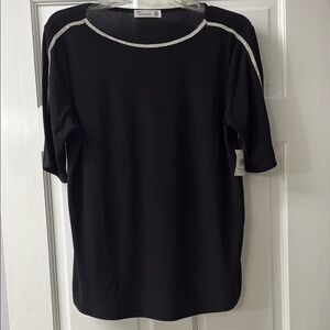 Elegant Black Top with Silver Accents